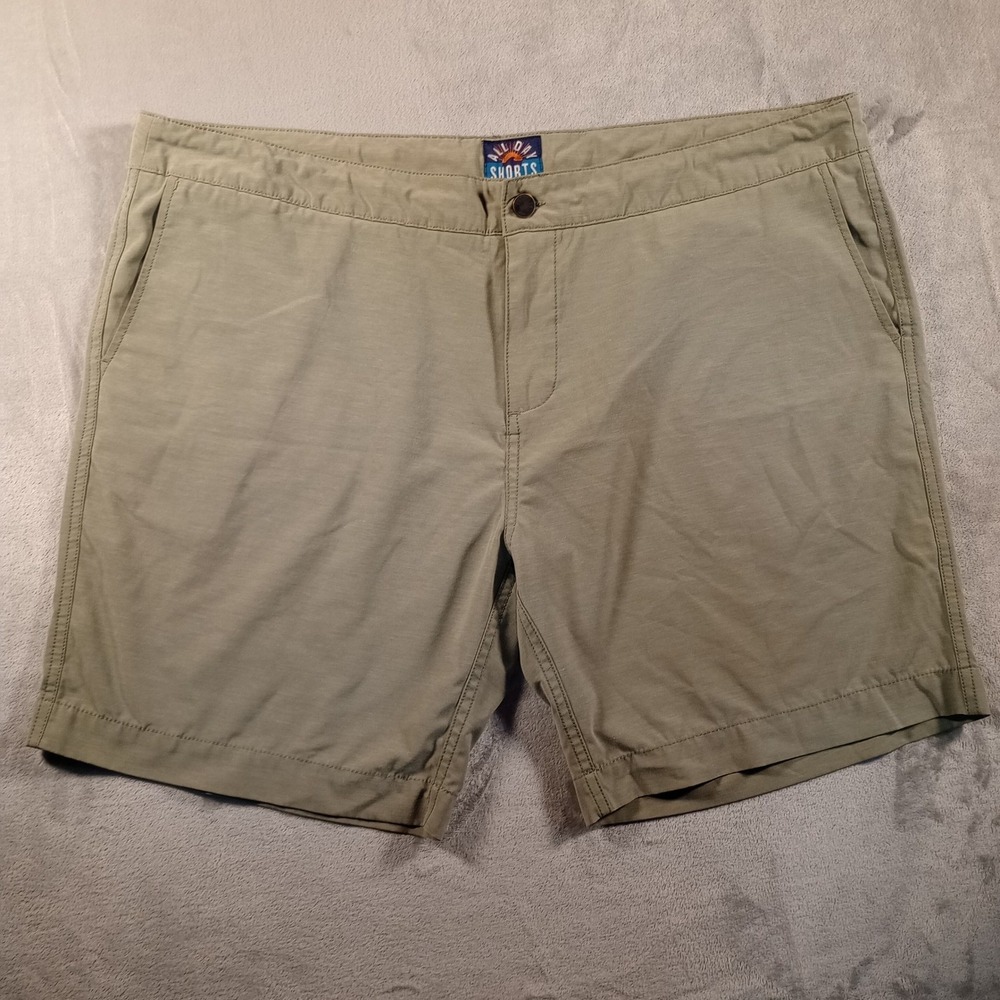 Faherty All Day Shorts Mens 42 Olive Green Hybrid Board Shorts Surf MSC0001-OLV